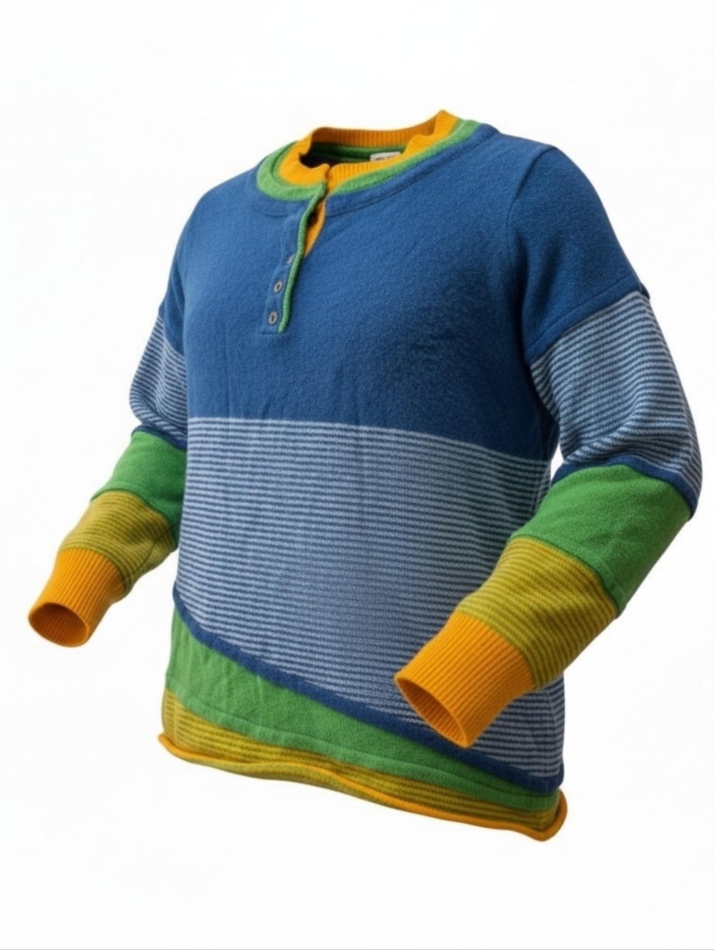 Miss Shook Color Block Knit Sweater XL Y2K 90s Retro Striped Grunge Skater